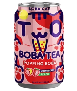 Boba-Cat-Strawberry-Peach-Popping-Bubble-Tea-315ml-TAIWAN