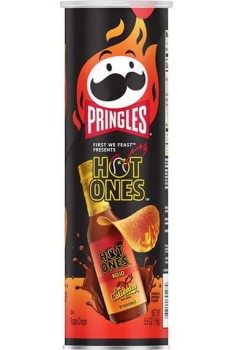 Pringles Hot Ones chips with Los Calientes Rojo hot sauce flavor 158g