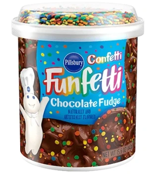 Pillsbury Funfetti chocolate frosting with sugar decorations 442g