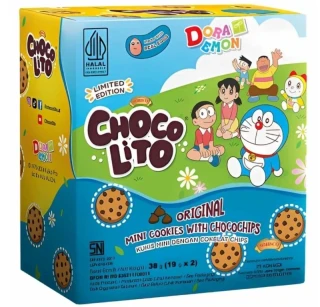 Przejdź do produktu Chocolito Doraemon Original Chocochips Mini Cookies Limited Edition 38g INDONEZJA