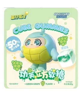 Przejdź do produktu Haoliyuan Egg Party Green Grape Filled Cube Gummies 65g CHINY