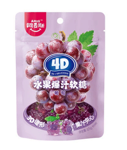 Amos Grape 4D Fruit Gummy 65g CHINY