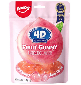 Amos Peach 4D Fruit Gummy 65g CHINY