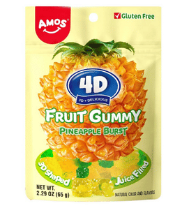 Amos Pineapple 4D Fruit Gummy 65g CHINY