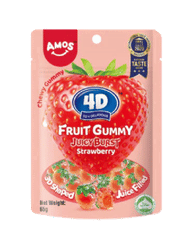 Amos Strawberry 4D Fruit Gummy 65g CHINY
