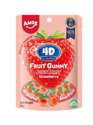 Amos Strawberry 4D Fruit Gummy 65g CHINY