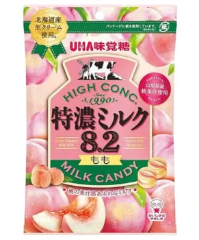 Tokuno High Concentrated Milk 8.2 Candy Peach 70g, JAPONIA