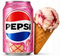 Przejdź do produktu Pepsi Zero Sugar Raspberry Ripple Ice Cream 330Ml Z Lodami Waniliowymi GB