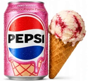 Pepsi Zero Sugar Raspberry Ripple Ice Cream 330Ml Z Lodami Waniliowymi GB