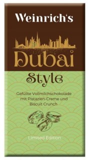 Przejdź do produktu Dubai Style Chocolate with Pistachio cream 100g